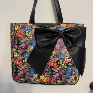 Karl Lagerfeld Large Floral Tote with Black Bow